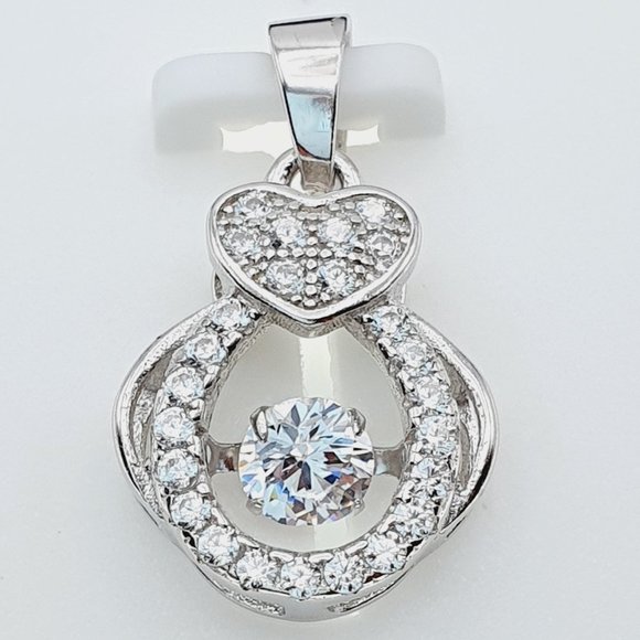 925 Sterling Silver Cubic Zircon Pendant for Women/Girls, US925P1117 - Picture 4 of 7